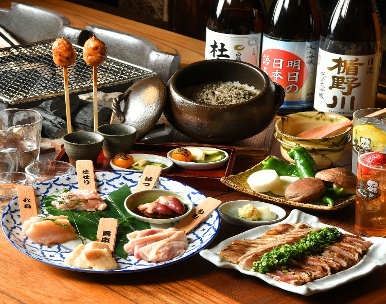 【12:00～19:00予約限定】季節の釜めしを味わう 熊の鳥焼 シンプルコース 全6品 （＋2,000円で飲み放題追加可）